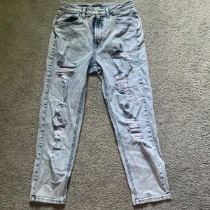 Distressed mom jeans